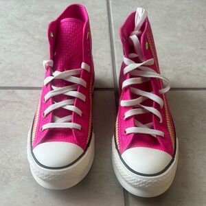 Kids Pink High-Top Sneakers